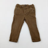 Tan Trousers With Adjustable Waist - Boys 6-9 Months