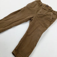 Tan Trousers With Adjustable Waist - Boys 6-9 Months