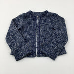 Textured Navy Smart Jacket - Girls 7-8 Years