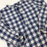 Navy & White Checked Long Sleeve Shirt - Boys 2-3 Years