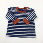 Navy Striped Long Sleeve Top - Boys 6-9 Months