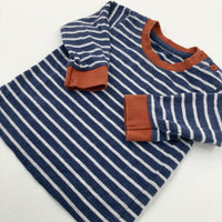 Navy Striped Long Sleeve Top - Boys 6-9 Months