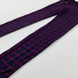 Navy & Red Checked Leggings - Girls 9-10 Years