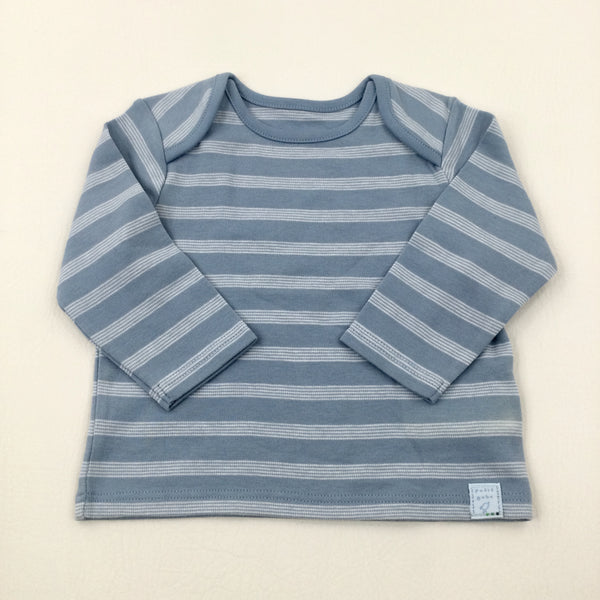 Blue Striped Long Sleeve Top - Boys 6-9 Months