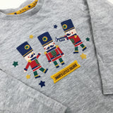 'Daddy's Little Soldier' Stars Grey Long Sleeve Top - Boys 6-9 Months