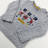 'Daddy's Little Soldier' Stars Grey Long Sleeve Top - Boys 6-9 Months