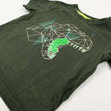 Dinosaur Geomatric Forest Green T-Shirt - Boys 3-4 Years