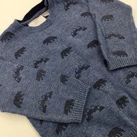 Bears Blue Knitted Jumper - Boys 6-9 Months