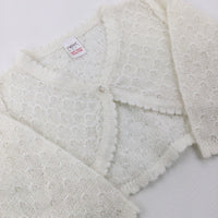 Sparkly White Knitted Cardigan - Girls 9-12 Months