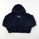 'Be Your Own Icon' Black Cropped Hoodie - Girls 9-10 Years