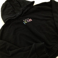 'Be Your Own Icon' Black Cropped Hoodie - Girls 9-10 Years