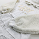 'Style Icon' Glittery White Hoodie With Faux Collar - Girls 9-10 Years