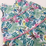 Tropical Birds Green Dress - Girls 9-12 Months