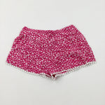 Flowers Pink Jersey Shorts - Girls 4-5 Years