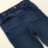 Navy Trousers With Adjustable Waist - Boys 12-18 Months