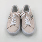 Metallic Striped Peach Trainers - Size 13