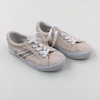 Metallic Striped Peach Trainers - Size 13