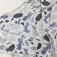 Animals Blue & White Pyjamas - Boys 12-18 Months