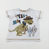 'Yee-Ha!' Dinosaur White T-Shirt - Boys 12-18 Months