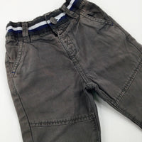 Charcoal Grey Trousers With Adjustable Waist - Boys 12-18 Months