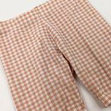 Peach Checked Jersey Shorts - Girls 6-7 Years