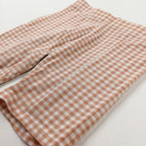 Peach Checked Jersey Shorts - Girls 6-7 Years