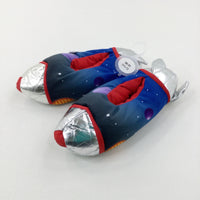 **NEW** Rockets & Stars Colourful Blue Slippers - Size 11.5