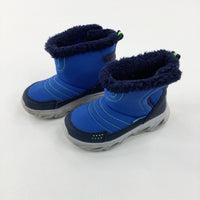 'Skechers' Blue Fleece Lined Walking Boots - Size 8