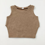 Beige Knitted Cropped Vest Top - Girls 6-7 Years