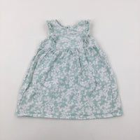 Flowers Green Dress - Girls 12-18 Months