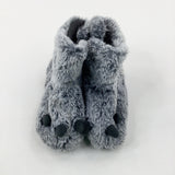 Monster Grey Fluffy Boot Slippers - Size 9