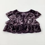 Sequinned Purple Velour Layered Shrug - Girls 6-7 Years