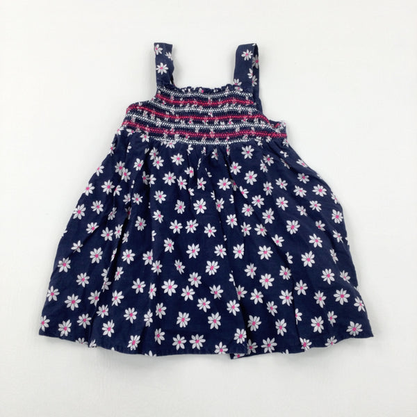 Flowers Navy Dress - Girls 12-18 Months