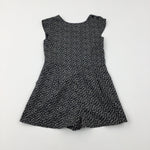 Patterned Black & Cream Lightweight Playsuit - Girls 5-6 Years