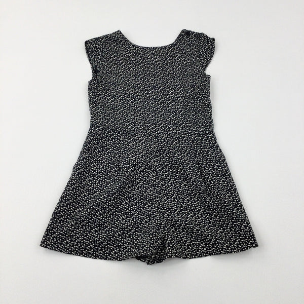 Patterned Black & Cream Lightweight Playsuit - Girls 5-6 Years