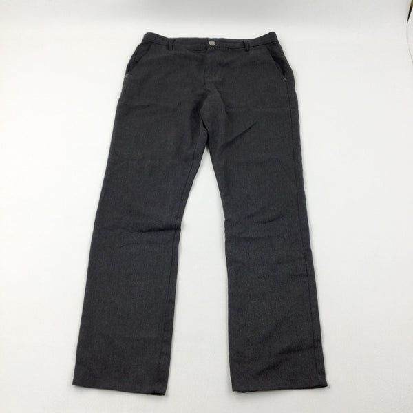 Grey School Trousers (Slim Fit) With Adjustable Waist - Boys 15-16 Years