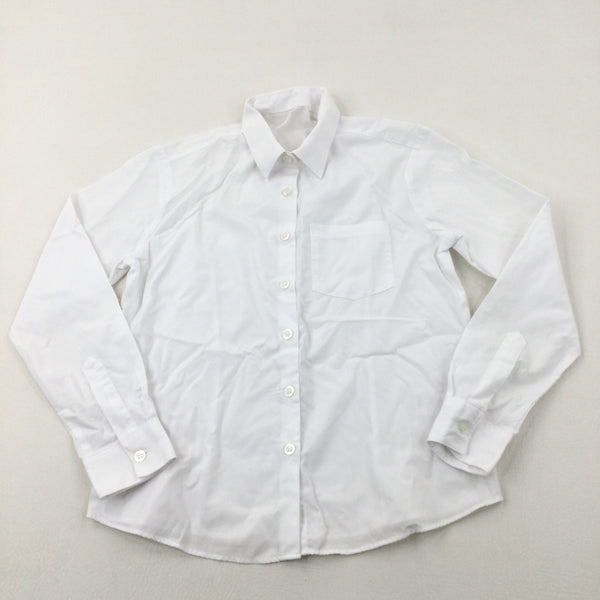 White School Long Sleeve Shirt - Boys 9-10 Years