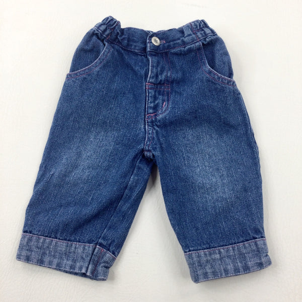 Mid Blue Denim Jeans - Girls 3-6 Months