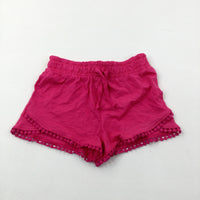 Pink Cotton Jersey Shorts - Girls 6-7 Years