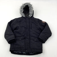 Black Winter Parka Coat - Boys 7-8 Years