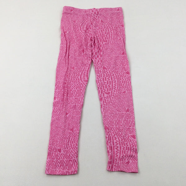 River Island Logo Pink Leggings - Girls 9-10 Years