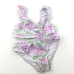 Seashells & Flowers White Bikini - Girls 7-8 Years