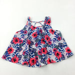Tropical Flowers Pale Pink Vest Top - Girls 7-8 Years