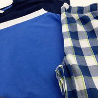 Blue & Green Checked Pyjamas - Boys 9-10 Years