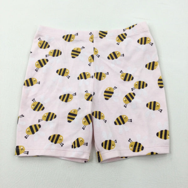 Bumble Bees Pale Pink Jersey Shorts - Girls 18-24 Months