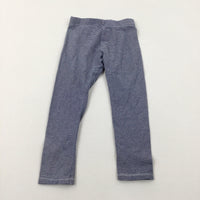 Navy & White Striped Leggings - Girls 2-3 Years