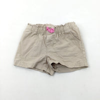 Beige Cotton Shorts - Girls 3 Years