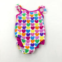 Colourful Hearts Swimming Costume - Girls 18-24 Months