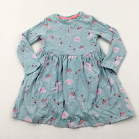Unicorns Blue Cotton Jersey Dress - Girls 2-3 Years