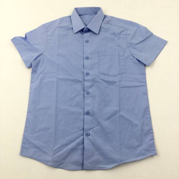 Blue Short Sleeve School Shirt - Boys 9-10 Years